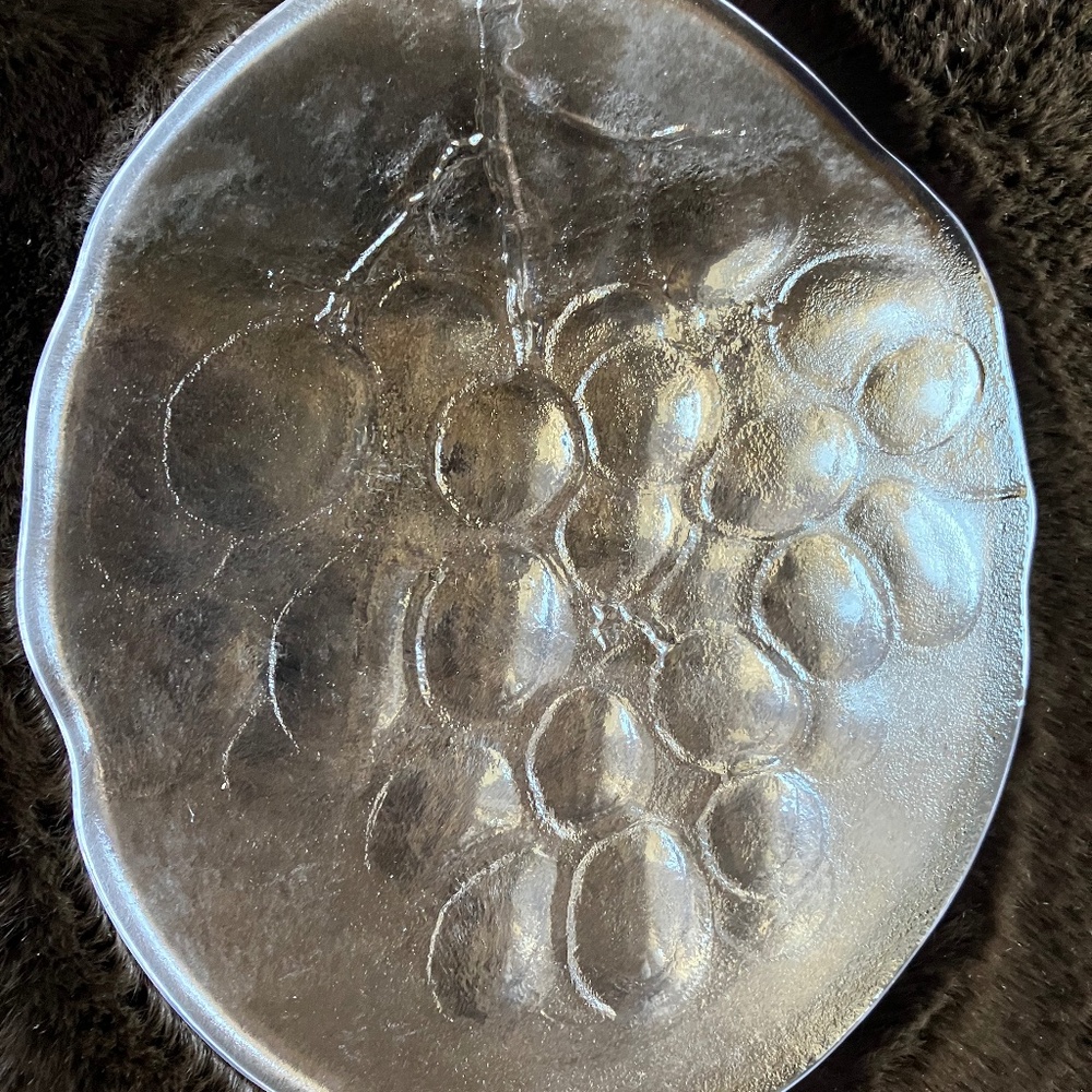 Vintage Kosta Boda Pressed Glass Cheese/Dessert Plates. Set of 4. Exc. Cond.